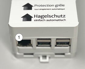Connexions au boîtier de signal « Protection grêle – tout simplement automatique » - 1) Port Ethernet
